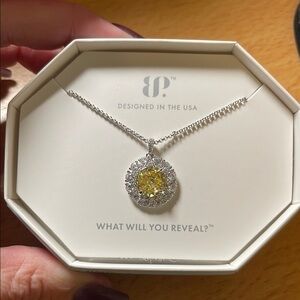 BP Lemon Cubic Zirconia Necklace with Rhodium Platinc